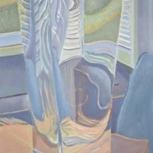 Vase in studio on orange table