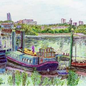 Boats on the Thames Chiswick – Limited edition print