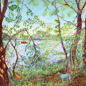 Looking across the Thames to Chiswick – Limited edition print